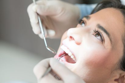 patient receiving a dental exam