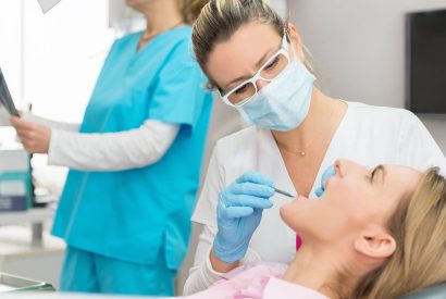 patient receiving a dental exam